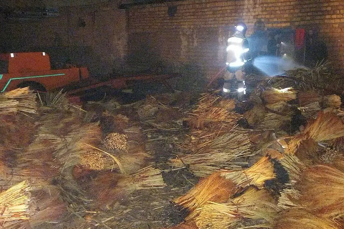 انبار جارو در روستای فارسیان قزوین طعمه حریق شد