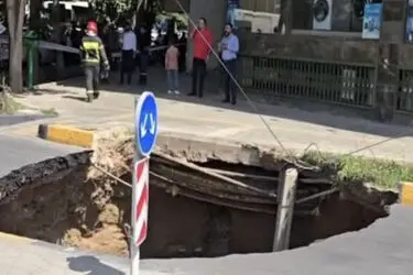 ترمیم فرونشست در خیابان نشاط اصفهان/ مسیر امروز بازگشایی می‌شود 