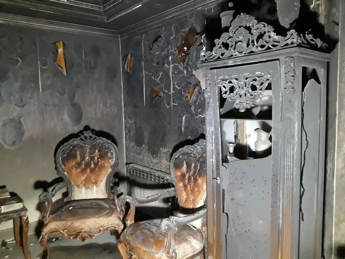 مصدومیت یک زن جوان به دلیل حریق در منزل مسکونی
