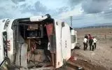 چهار مصدوم در واژگونی اتوبوس در محور شوش به اهواز 