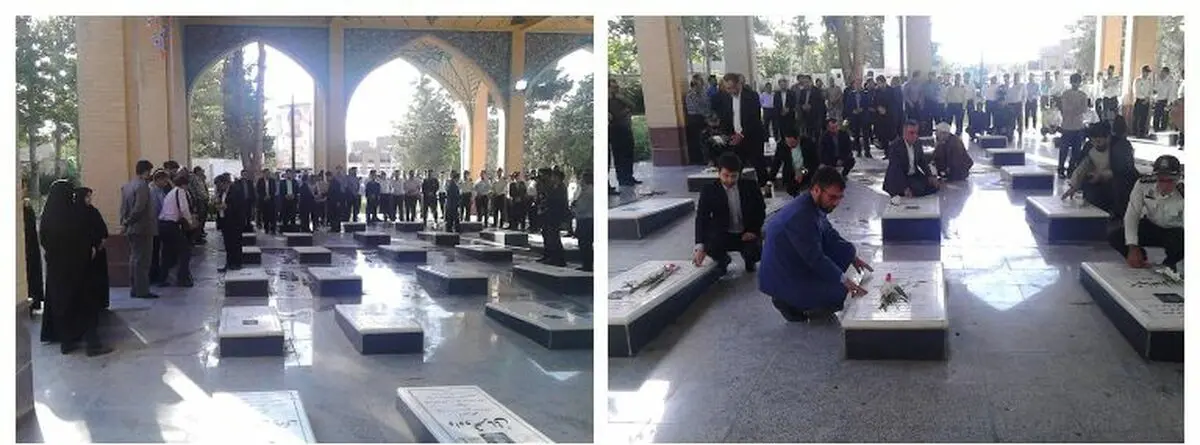 تجدید میثاق مسئولان قضایی و اجرایی آبیک با شهدا