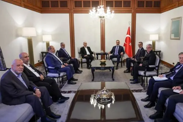 دیدار فیدان با هیئت حماس  در آنکارا 