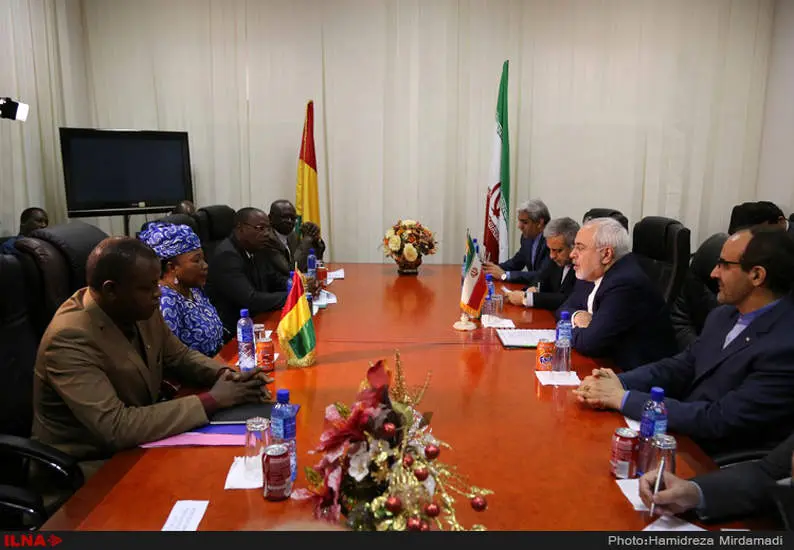 دیدار محمدجواد ظریف وزیر امور خارجه کشورمان با وزیر امور خارجه گینه کوناکری