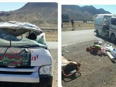واژگونی آمبولانس اورژانس شاهرود/ 2 نفر جان باختند