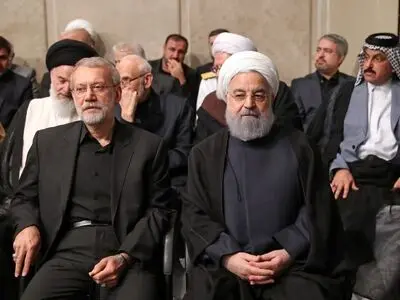 حضور روحانی و لاریجانی در مراسم بزرگداشت شهدای خدمت در حسینیه امام خمینی