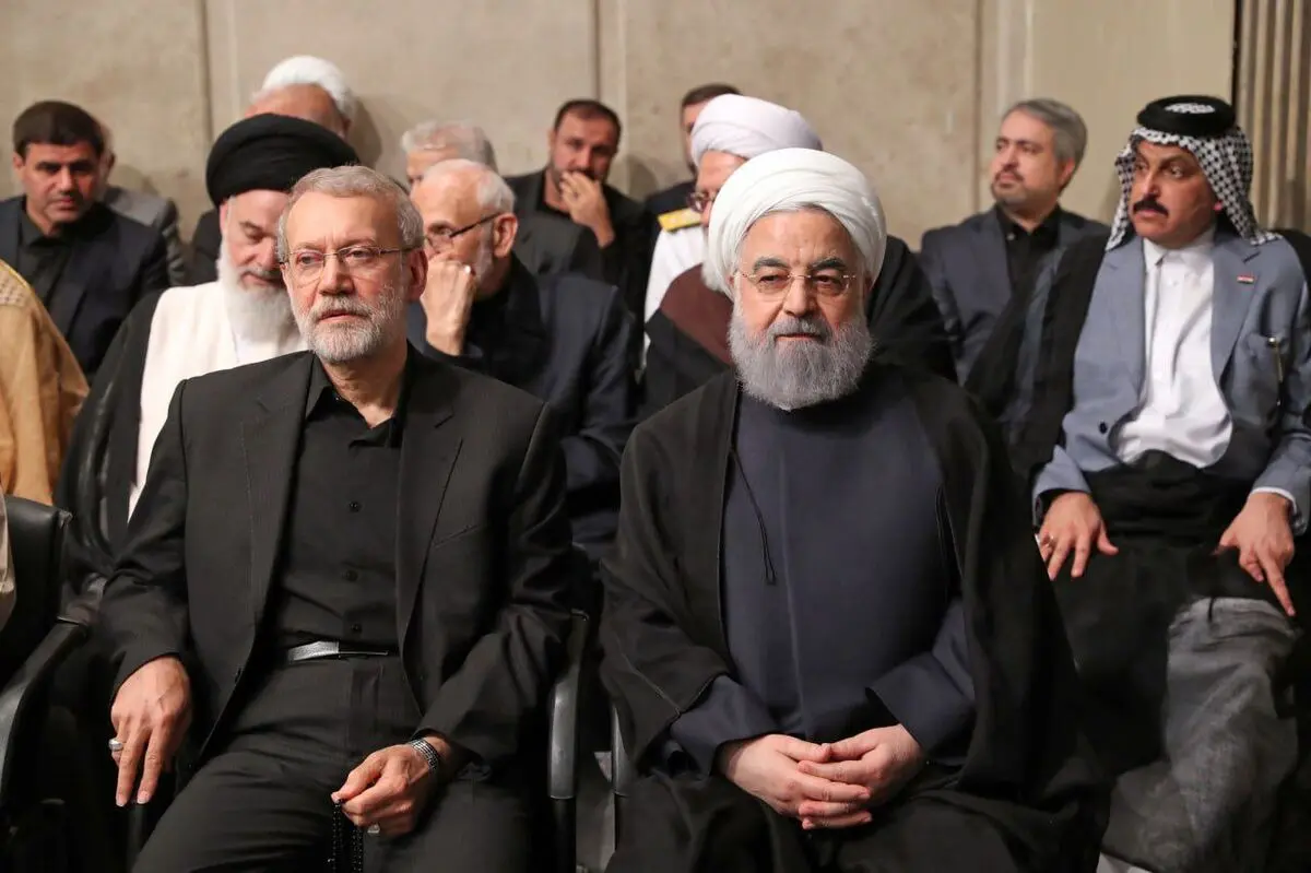 حضور روحانی و لاریجانی در مراسم بزرگداشت شهدای خدمت در حسینیه امام خمینی