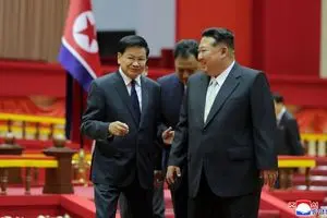 دیدار کیم جونگ اون با رئیس جمهور لائوس