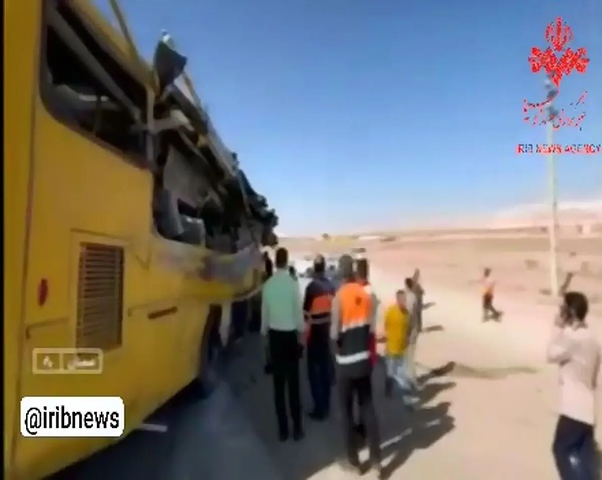 اولین تصاویر دانشجویان مصدوم تصادف اتوبوس محور سمنان-سرخه + فیلم