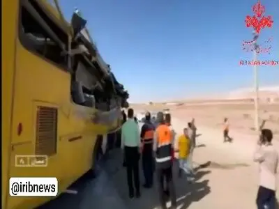 اولین تصاویر دانشجویان مصدوم تصادف اتوبوس محور سمنان-سرخه + فیلم
