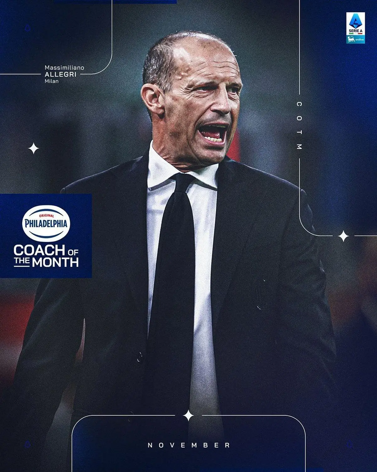 مربی ماه نوامبر سری آ ایتالیا مشخص شد (عکس) 