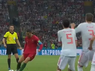 ویدئو: ضربه ایستگاهی تماشایی رونالدو به اسپانیا در جام جهانی 2018 ‏