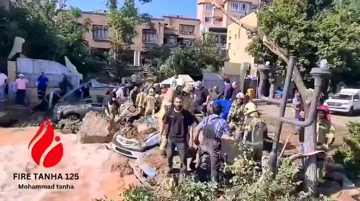 ویدیوی دیگری از لحظات پس از حمله اسراییل در ۲۵ خرداد میدان قدس تجریش تهران