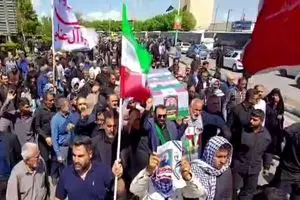 تشییع پیکر پاک دو شهید جنگ رمضان در اهواز