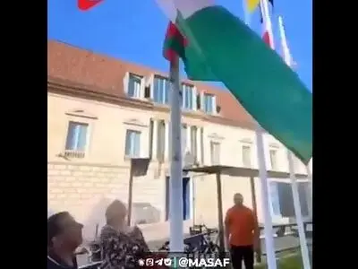 شجاعت شهردار بزانسون فرانسه و برافراشتن پرچم فلسطین بر فراز ساختمان شهرداری این شهر + فیلم