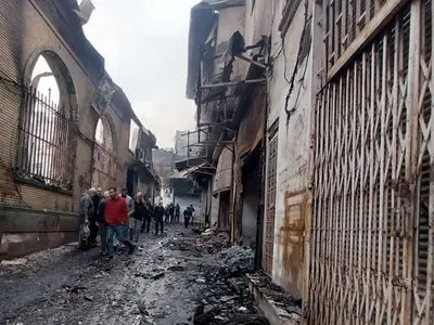 تخریب کامل ۳ سرای قاجاری بازار تاریخی رشت در ناآرامی‌های اخیر/ امکان مرمت بناها دیگر وجود ندارد