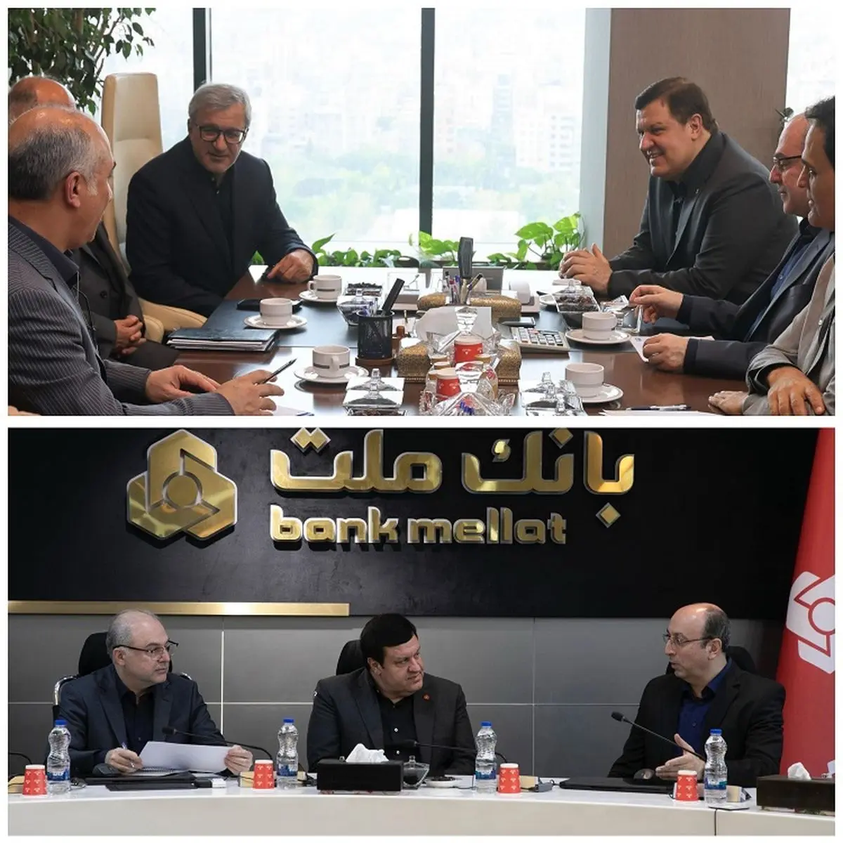 دیدار و گفت وگوی مدیرعامل بانک ملت و مدیران عامل دو خودروساز بزرگ کشور با محوریت رونق تولید و اشتغال