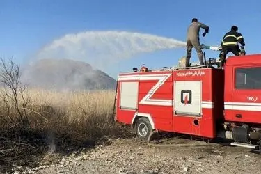 مهار آتش سوزی در پارک ملی دریاچه ارومیه