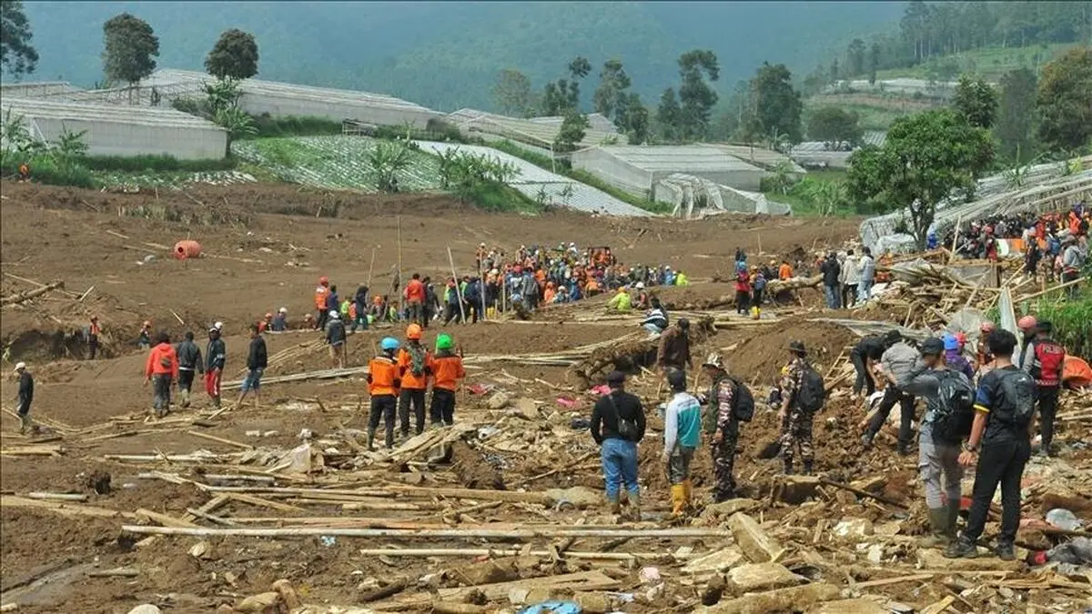 افزایش شمار کشته‌شدگان رانش زمین در اندونزی