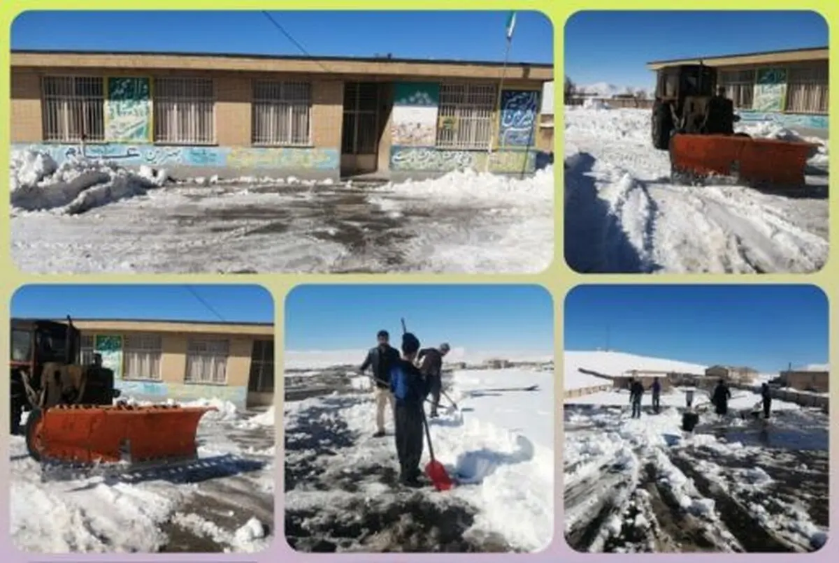 با همت جهادگران مراکز آموزشی کوهرنگ برف روبی شد