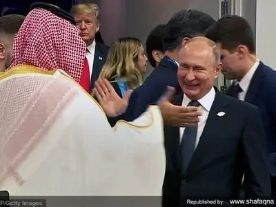 یادداشت کرملین درباره مصافحه گرم و دوستانه پوتین و بن سلمان