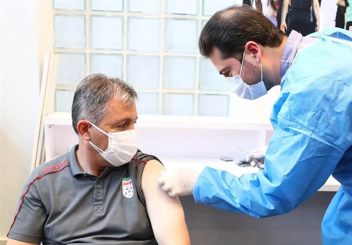 ویدئو: تزریق دوز اول واکسن کرونا به مربیان و بازیکنان تیم ملی شاغل در ایران