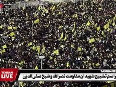 پرواز چهار جنگنده رژیم اشغالگر بر فراز محل برگزاری مراسم تشییع پیکر شهیدان مقاومت