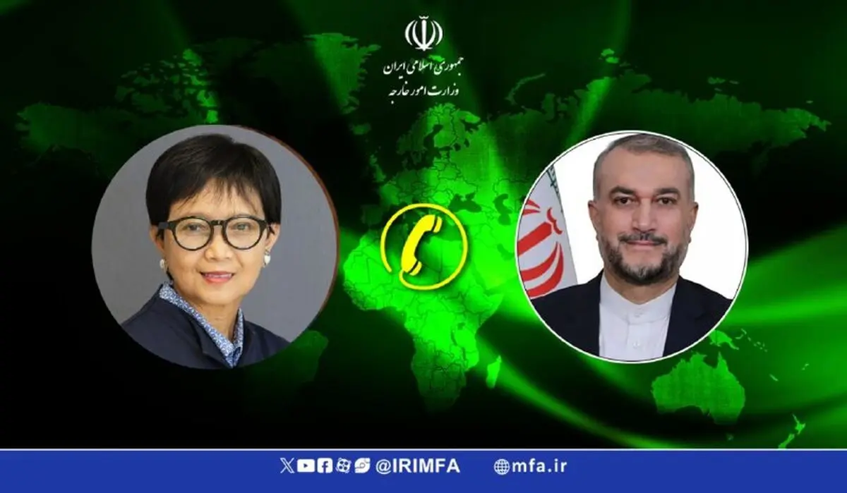 رایزنی تلفنی وزرای امور خارجه جمهوری اسلامی ایران و اندونزی