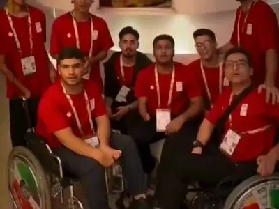 تبریک روز مادر توسط اعضای کاروان ورزش ایران در بازی‌های پاراآسیایی جوانان + فیلم