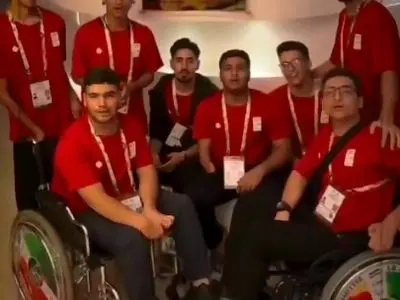 تبریک روز مادر توسط اعضای کاروان ورزش ایران در بازی‌های پاراآسیایی جوانان + فیلم