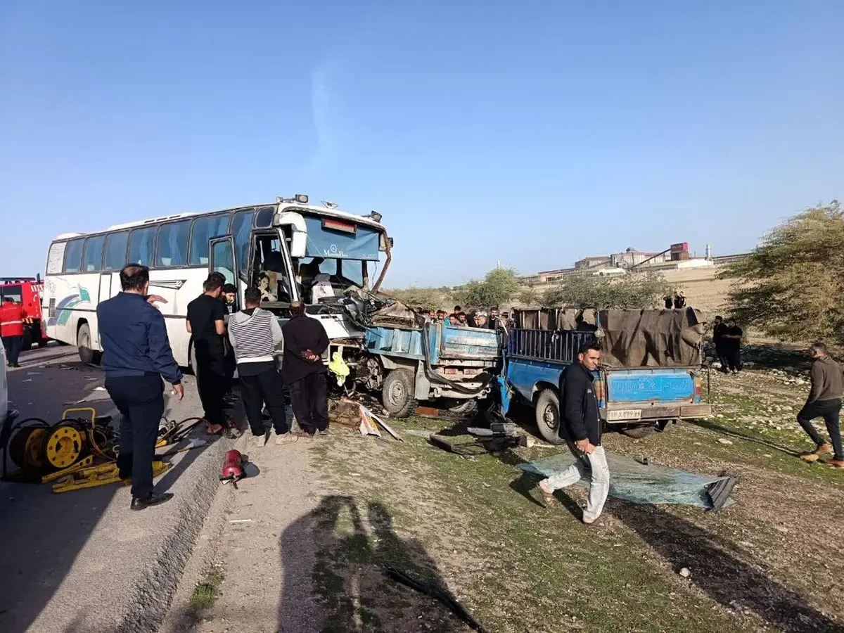 فوتی های تصادف اتوبوس در محور دزفول به شوشتر، به ۶ نفر افزایش یافت