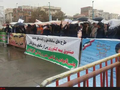 تجمع کارگزاران بیمه کشاورزی مقابل مجلس