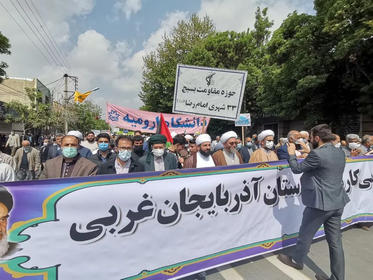 برگزاری راهپیمایی روز قدس توسط مردم شهر ارومیه
