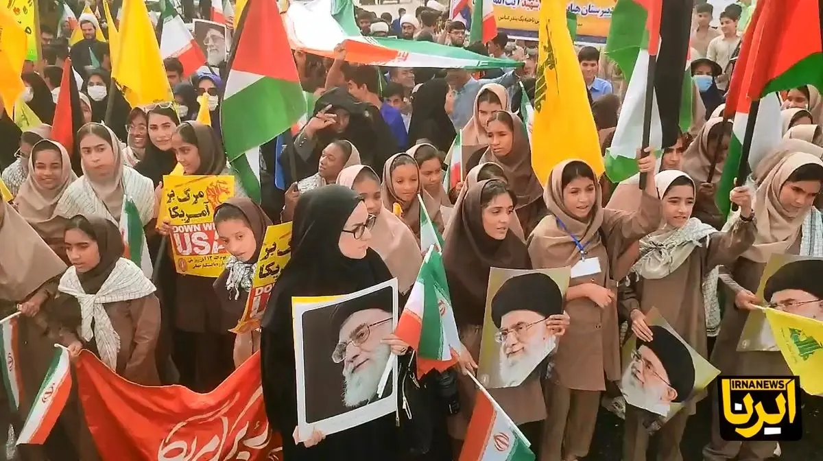 مراسم راهپیمایی ۱۳ آبان در بندرعباس + فیلم