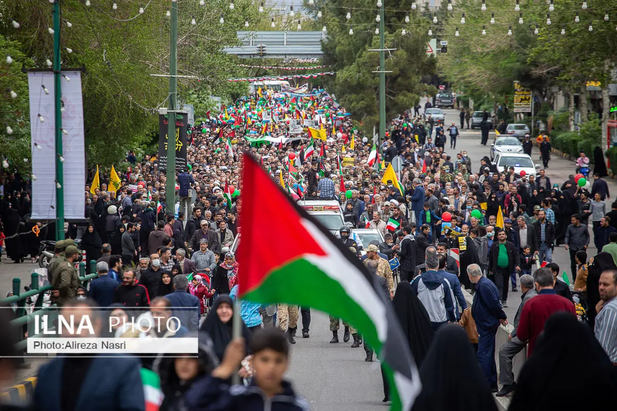 خروش مردم سراسر کشور در حمایت از مردم فلسطین و ادای احترام به شهدای راه قدس + فیلم و عکس