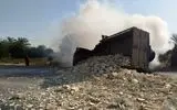 برخورد دو کامیون در محور اهواز - شوش؛ یک خودرو طعمه حریق شد