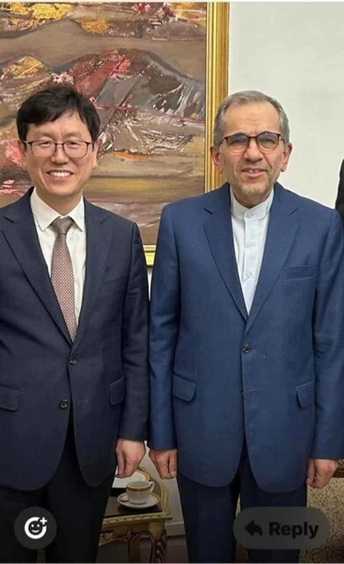 رایزنی دیپلمات ارشد کره‌جنوبی با تخت‌روانچی در تهران