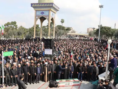 تشییع پیکر شهید مدافع وطن امیرعلی نیکنام راد در گرگان