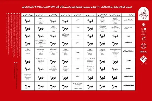 گروه‌های نمایشی بخش بعلاوه جشنواره تئاتر  فجر معرفی شدند