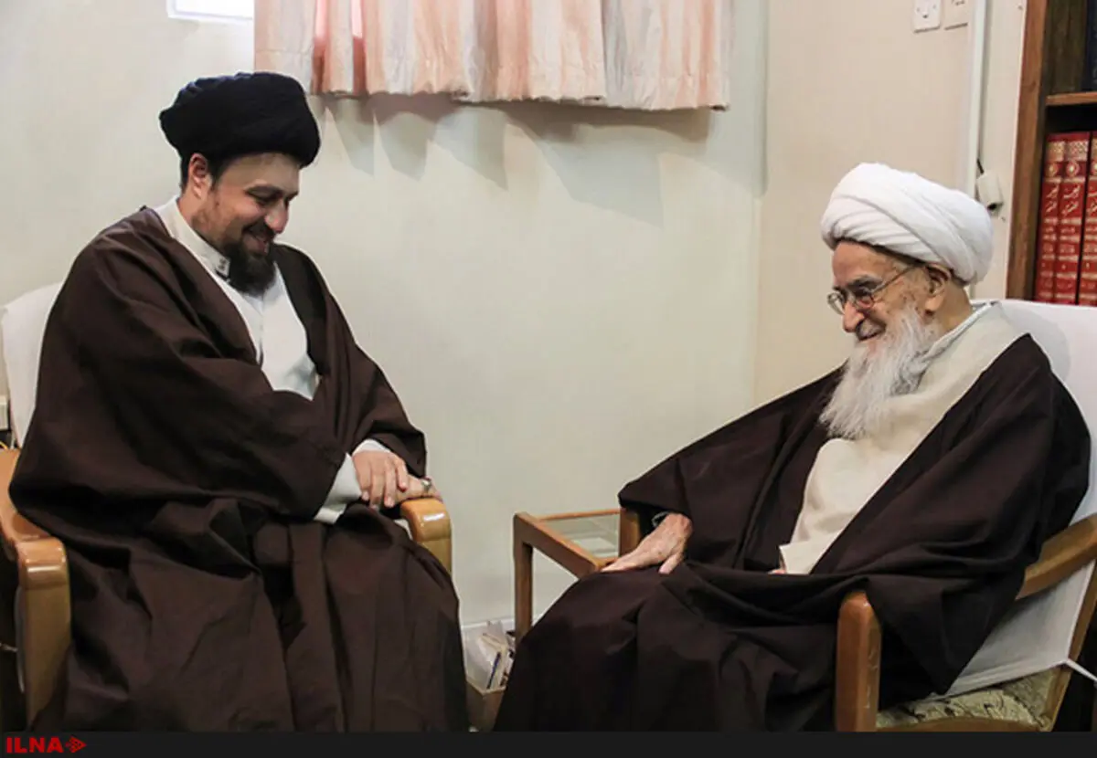 دیدار نوروزی یادگار امام با آیت‌الله صافی گلپایگانی