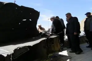 بازدید رئیس سازمان قضایی نیرو‌های مسلح از بقایای تجهیزات منهدم شده دشمن در منطقه «دشت پرزان» اصفهان