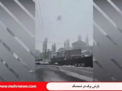بارش برف در شمشک در اولین روزهای بهار + فیلم