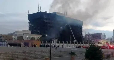 آتش‌سوزی گسترده در یک ساختمان امنیتی در مصر