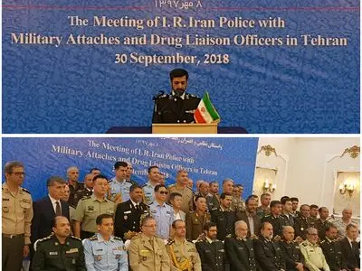 نشست نیروی انتظامی با وابستگان نظامی خارجی مبارزه با مواد مخدر  مستقر در تهران