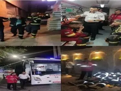 مصدومیت ۳ آتش نشان در عملیات اطفاء حریق زاگرس مال یاسوج