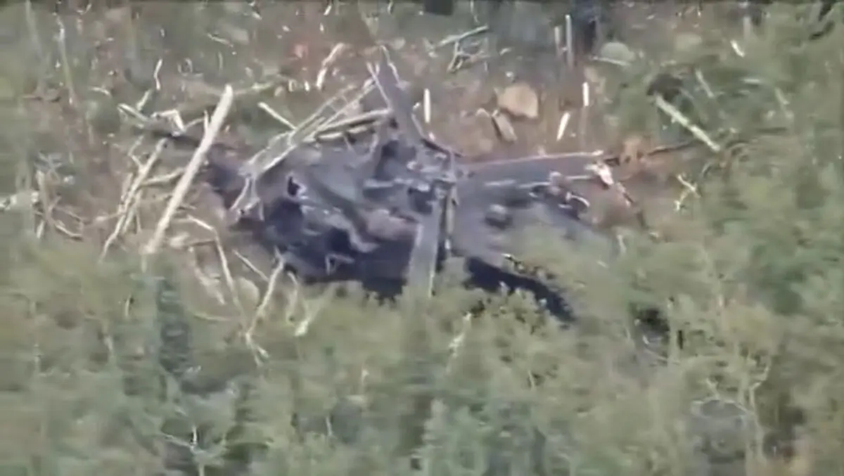 سقوط بالگرد نظامی آمریکا در جنگل‌های کلرادو + فیلم