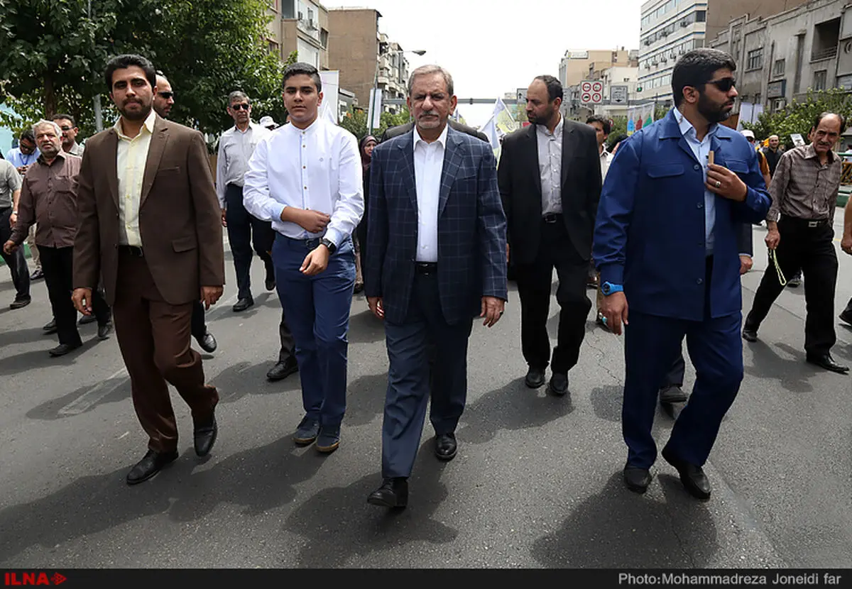 جهانگیری به جمع راهپیمایان روز قدس پیوست