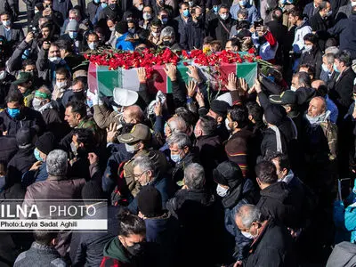 تشییع پیکر مطهر دو شهید گمنام در وزارت ورزش