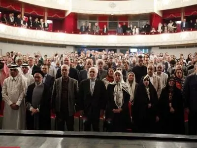 خوش و بش ظریف و فردوسی پور در یک مراسم