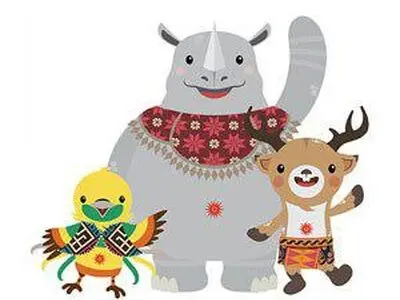 نماد بازی های آسیایی 2018؛ پرنده، گوزن، کرگدن
