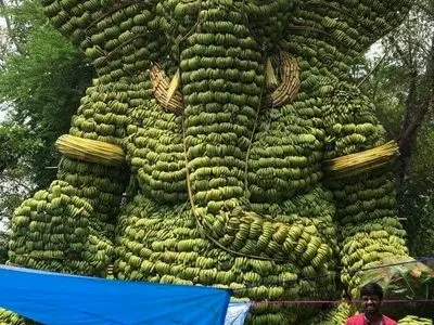 خلاقیت یک فروشنده هندی برای فروختن موزها